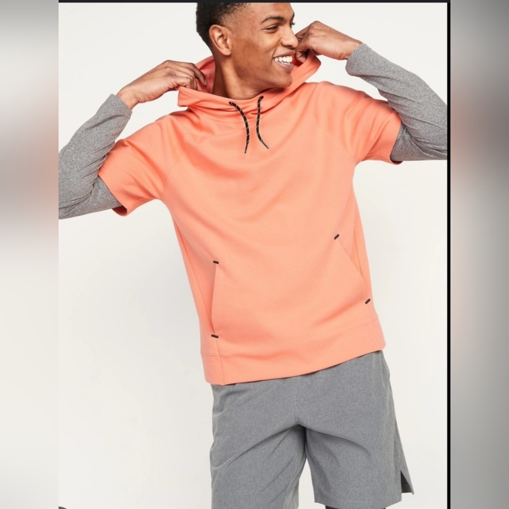 Dynamic Fleece Short-Sleeve Pullover Hoodie for Men